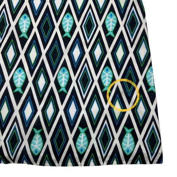 Tory Burch Sundress 6 Blue Fish Design Midi - Picture 6 of 12